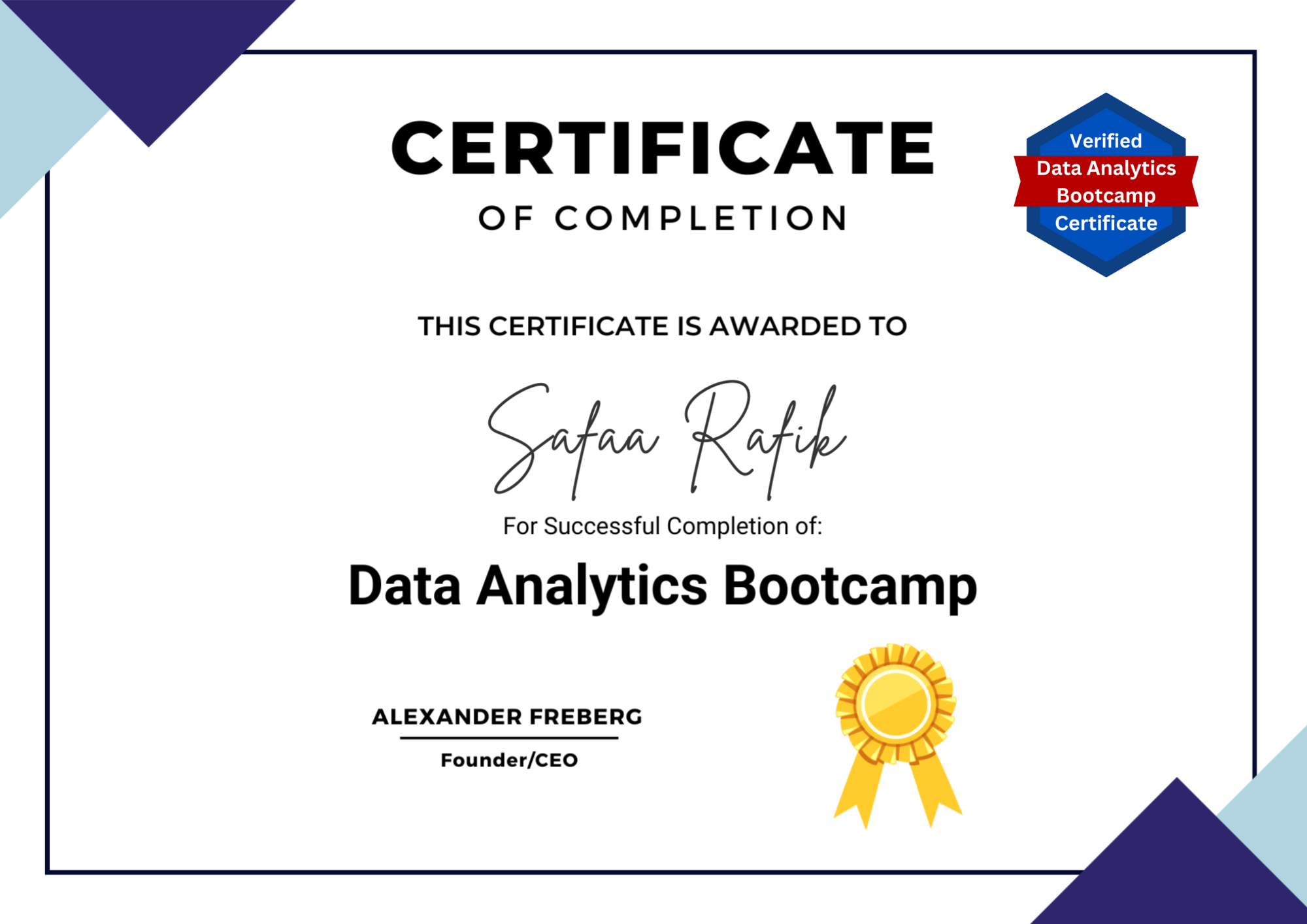 Certificate of Completion